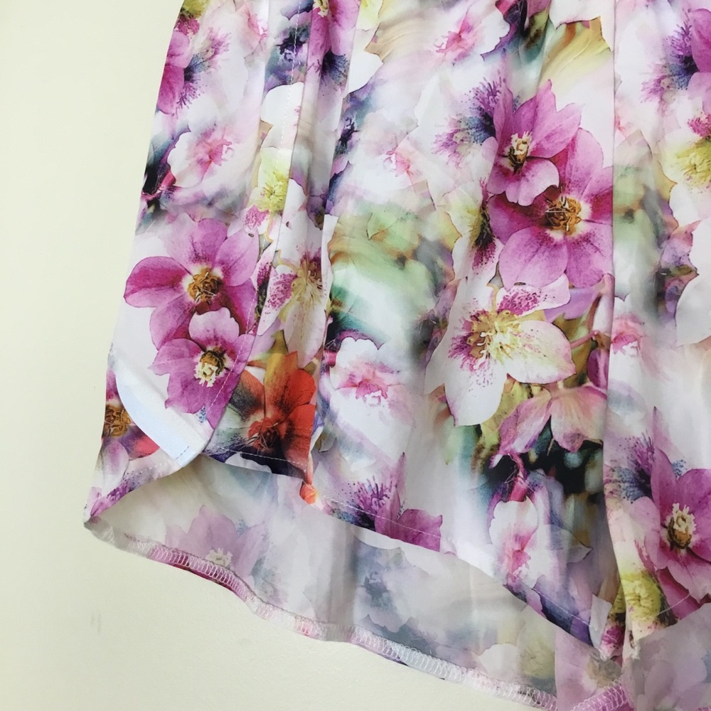Jockey Women’s Pink Floral Running Shorts Size M - Picture 5 of 6